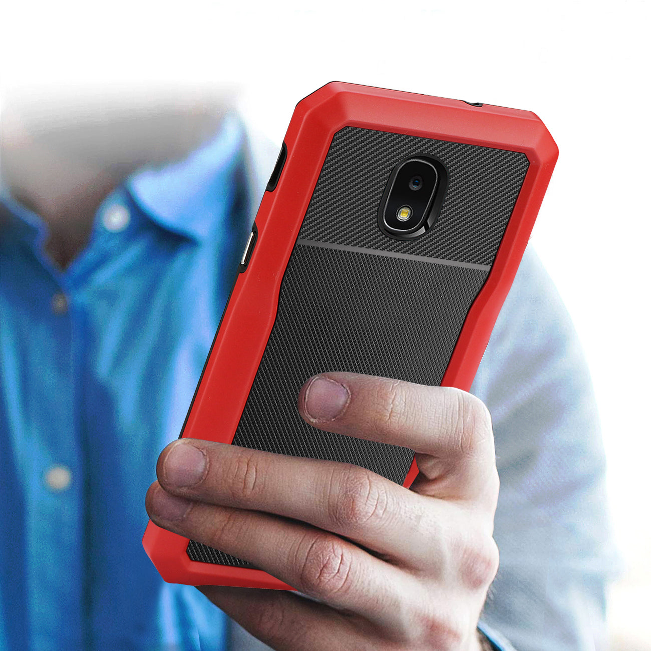 Reiko SAMSUNG GALAXY J3 (2018) Full Coverage Shockproof Case In Red