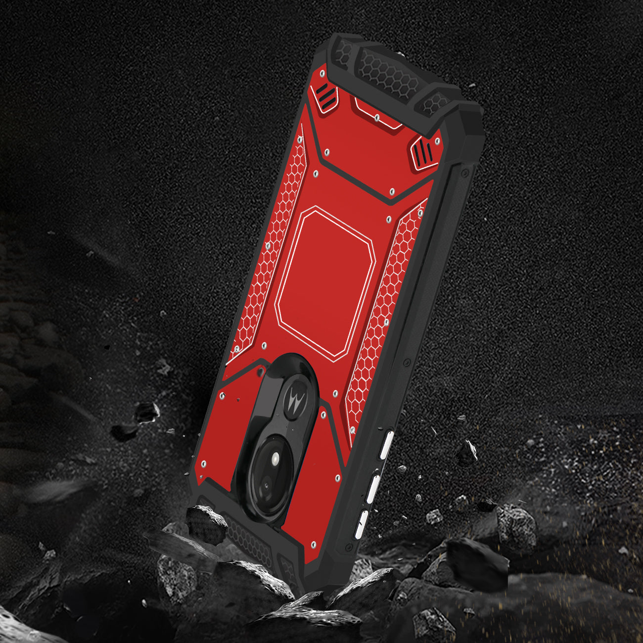 MOTOROLA MOTO G7 POWERMetallic Front Cover Case In Red