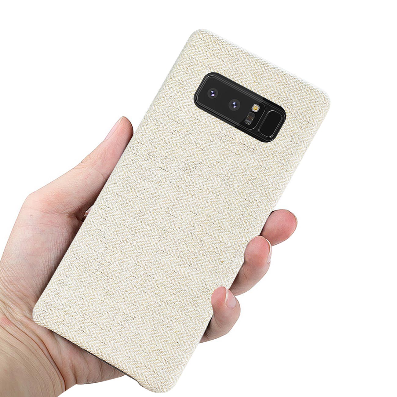 Reiko Samsung Galaxy Note 8 Herringbone Fabric In Beige
