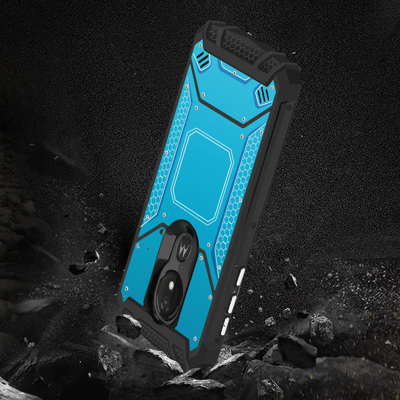 MOTOROLA MOTO G7 POWERMetallic Front Cover Case In Blue