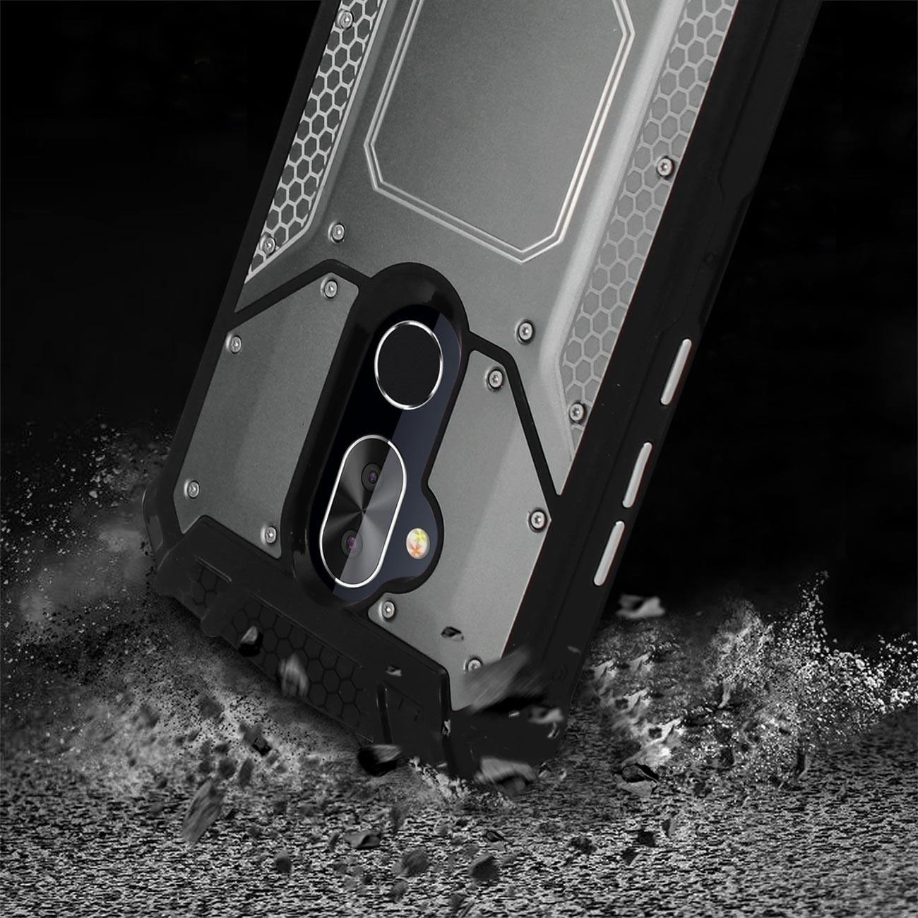 Cover Case Front Metallic Alcatel 7 Folio Gray Color