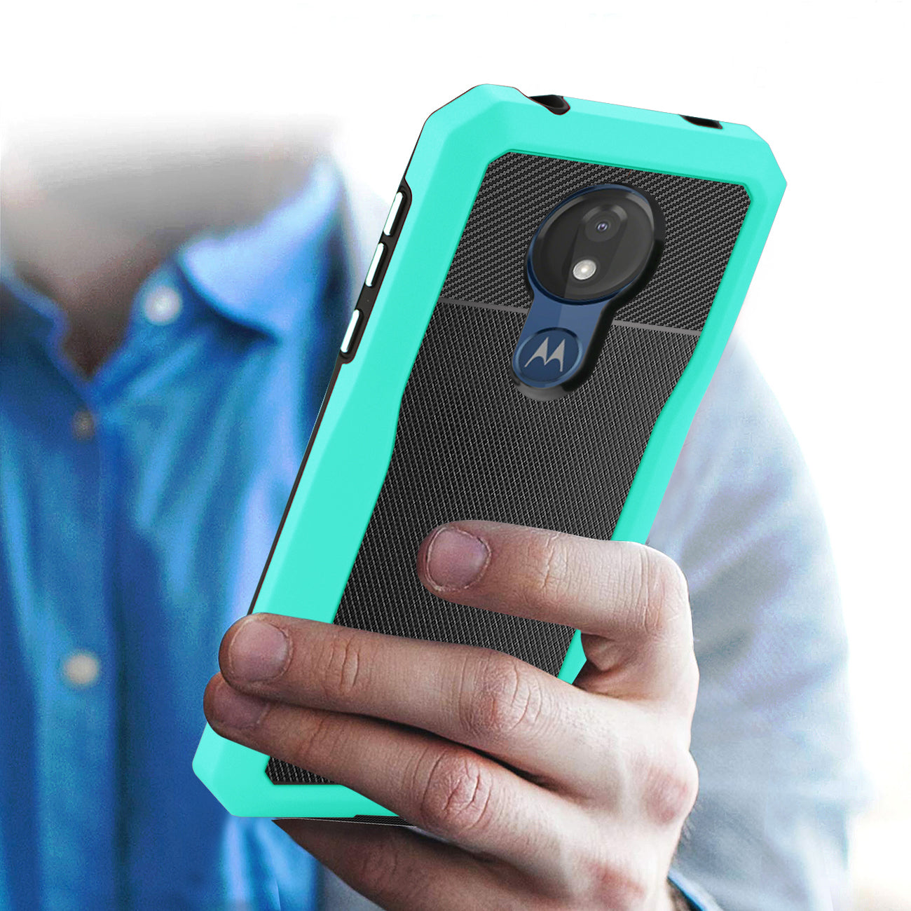 MOTOROLA MOTO G7 POWER Full Coverage Shockproof Case In Blue