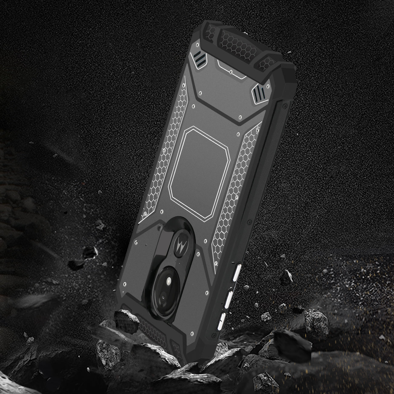 MOTOROLA MOTO G7 POWERMetallic Front Cover Case In Gray