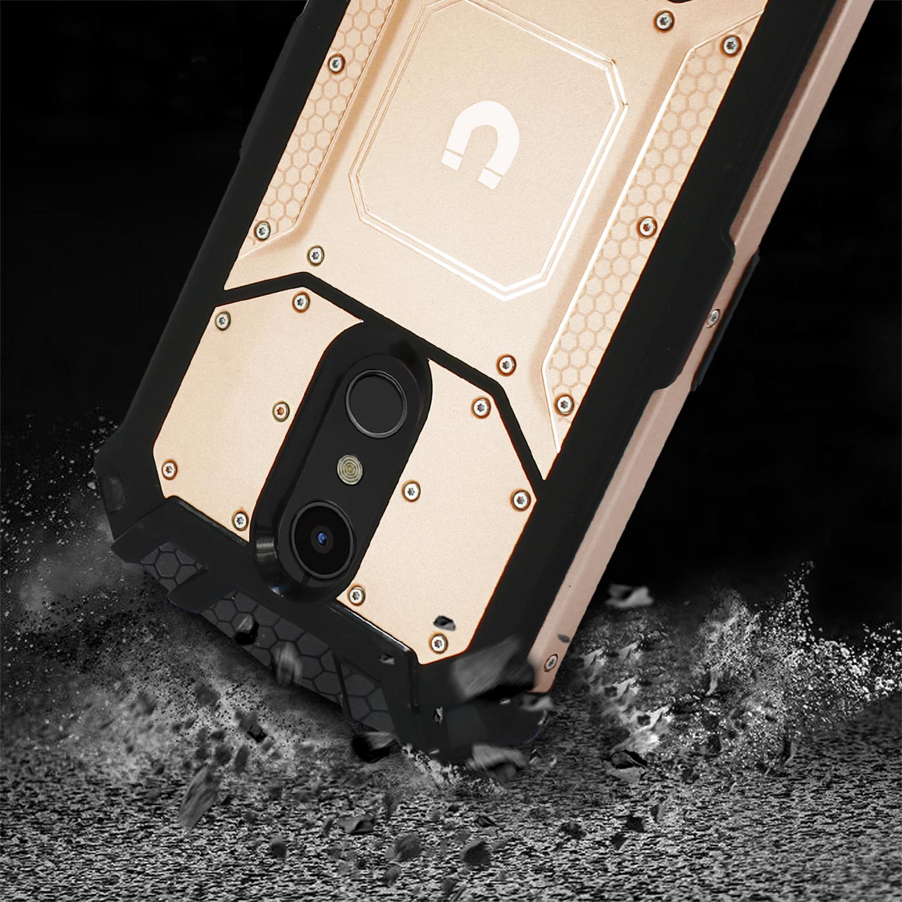 LG K10(2018) Metallic Front Cover Case In Rose Gold