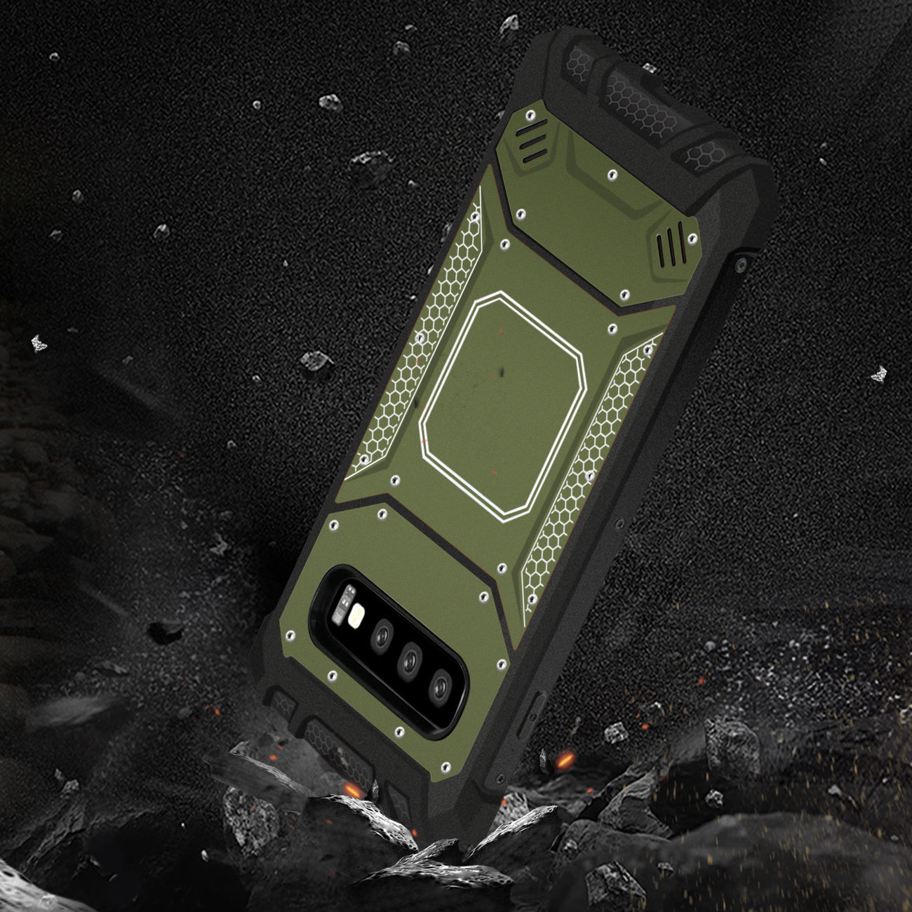 Case Front Cover Metallic Samsung S10 Gray Color