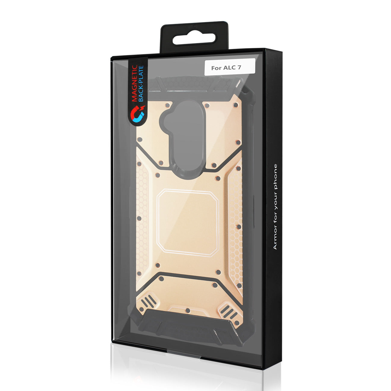 Cover Case Front Metallic Alcatel 7 Folio Gold Color