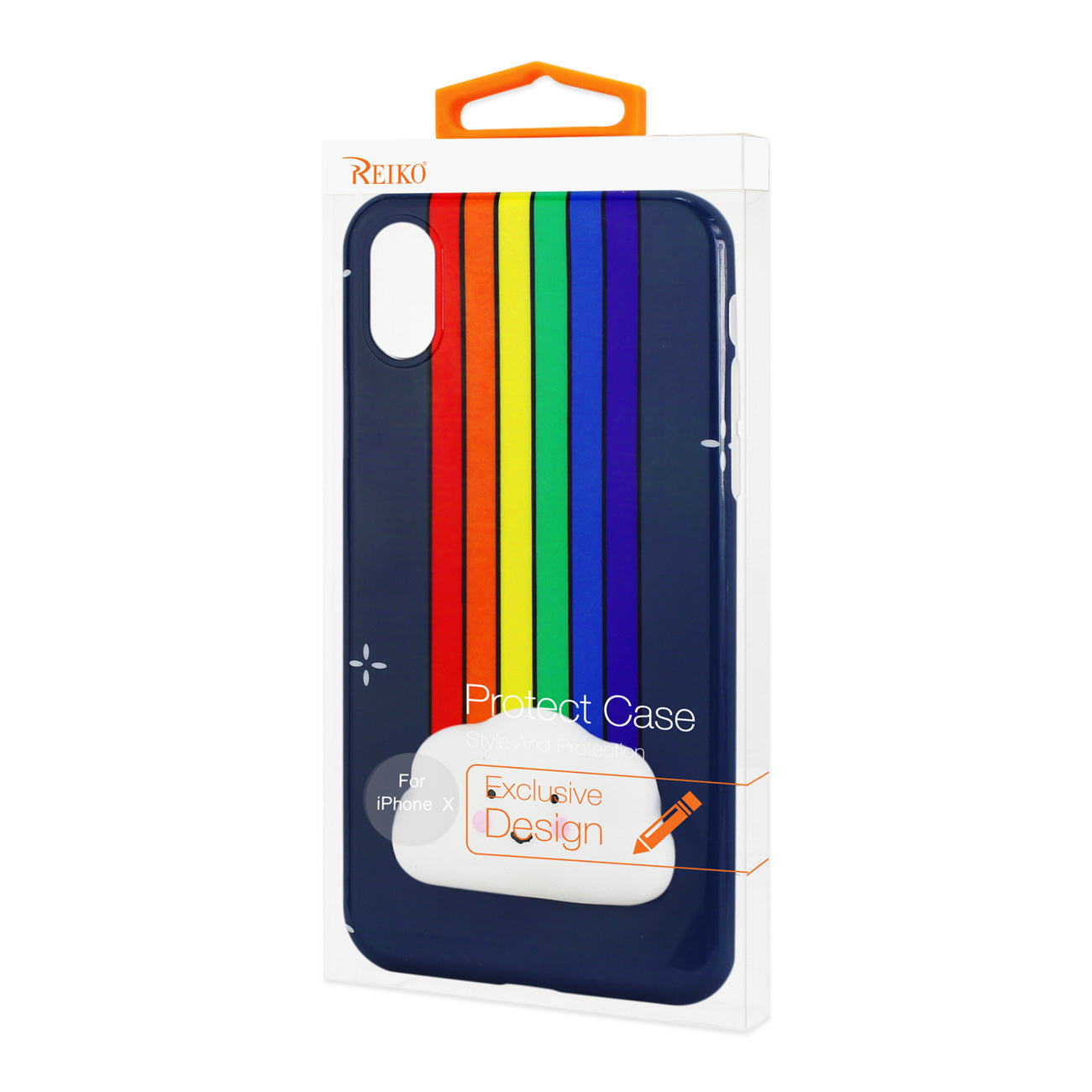 iPhone X/iPhone XS TPU DESIGN CASE WITH 3D SOFT SILICONE POKE SQUISHY RAINBOW CLOUD