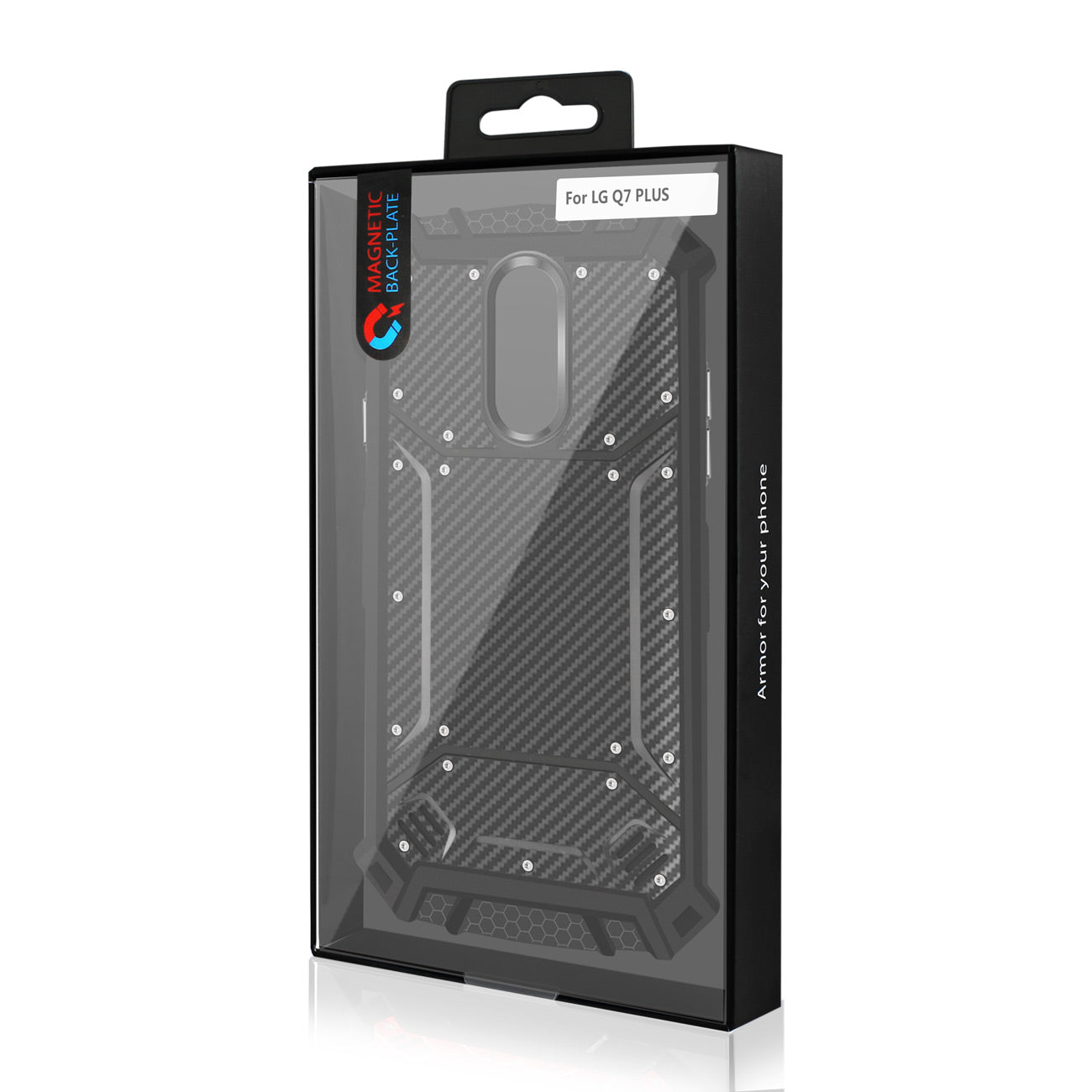 LG Q7 PLUS Carbon Fiber Hard-shell Case In Black