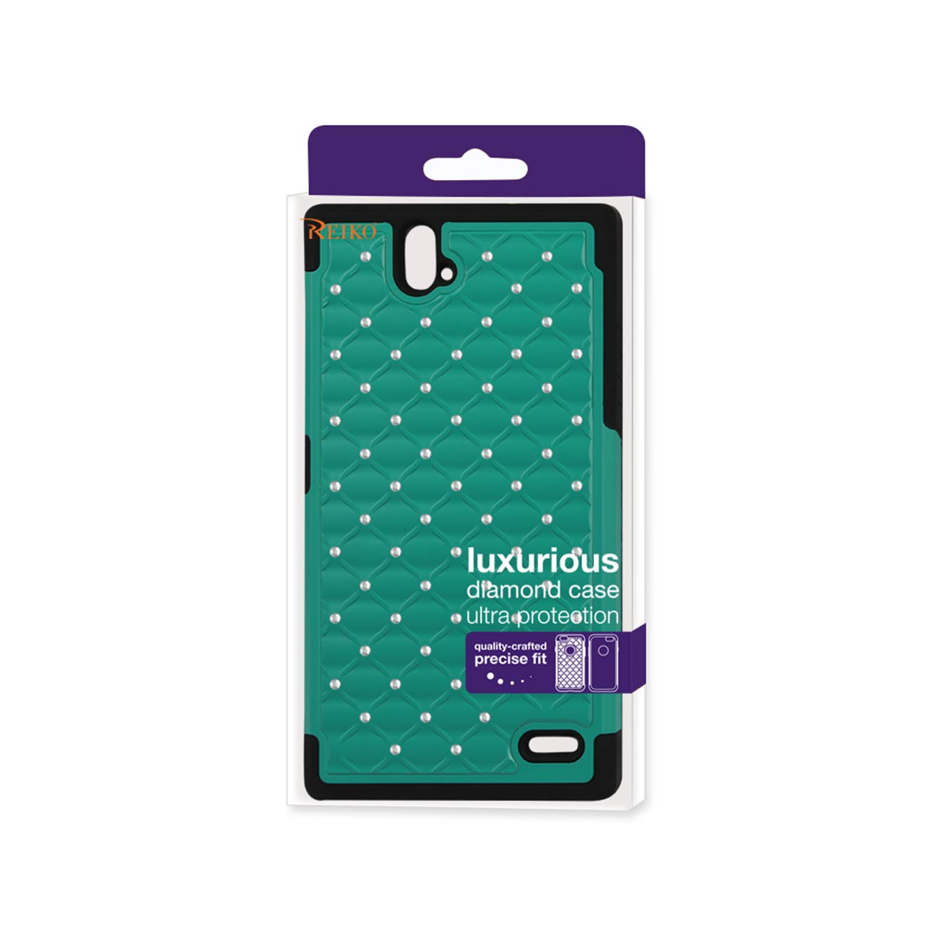 ZTE Grand X Max Hybrid Heavy Duty Jewelry Diamond Case In Black Green