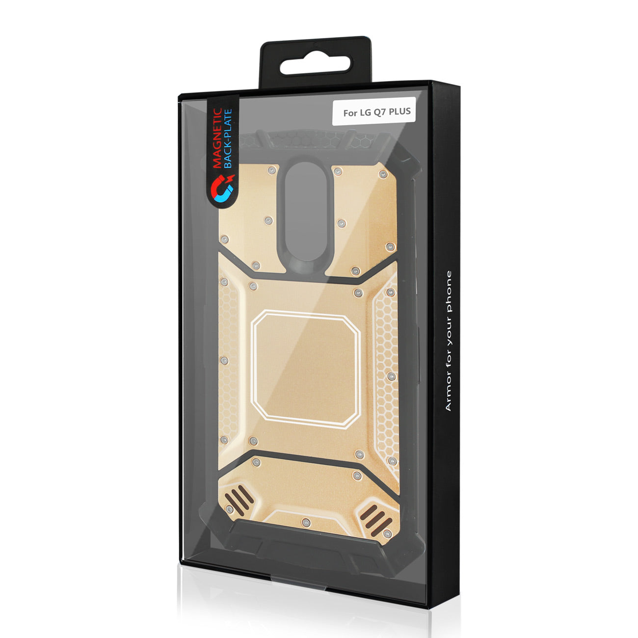 LG Q7 Plus Metallic Front Cover Case In Gold