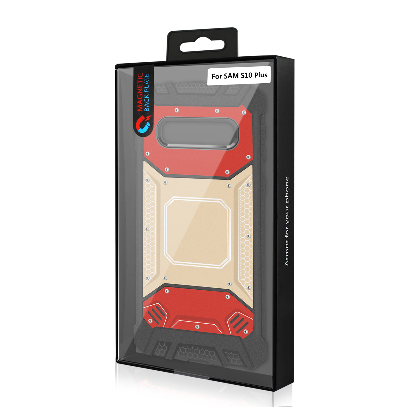 SAMSUNG GALAXY S10 Plus Metallic Front Cover Case In Red and Gold