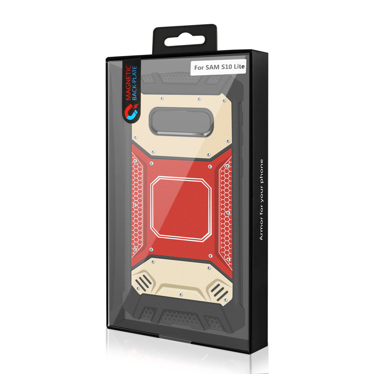 SAMSUNG GALAXY S10 Lite(S10e) Metallic Front Cover Case In Red and Gold