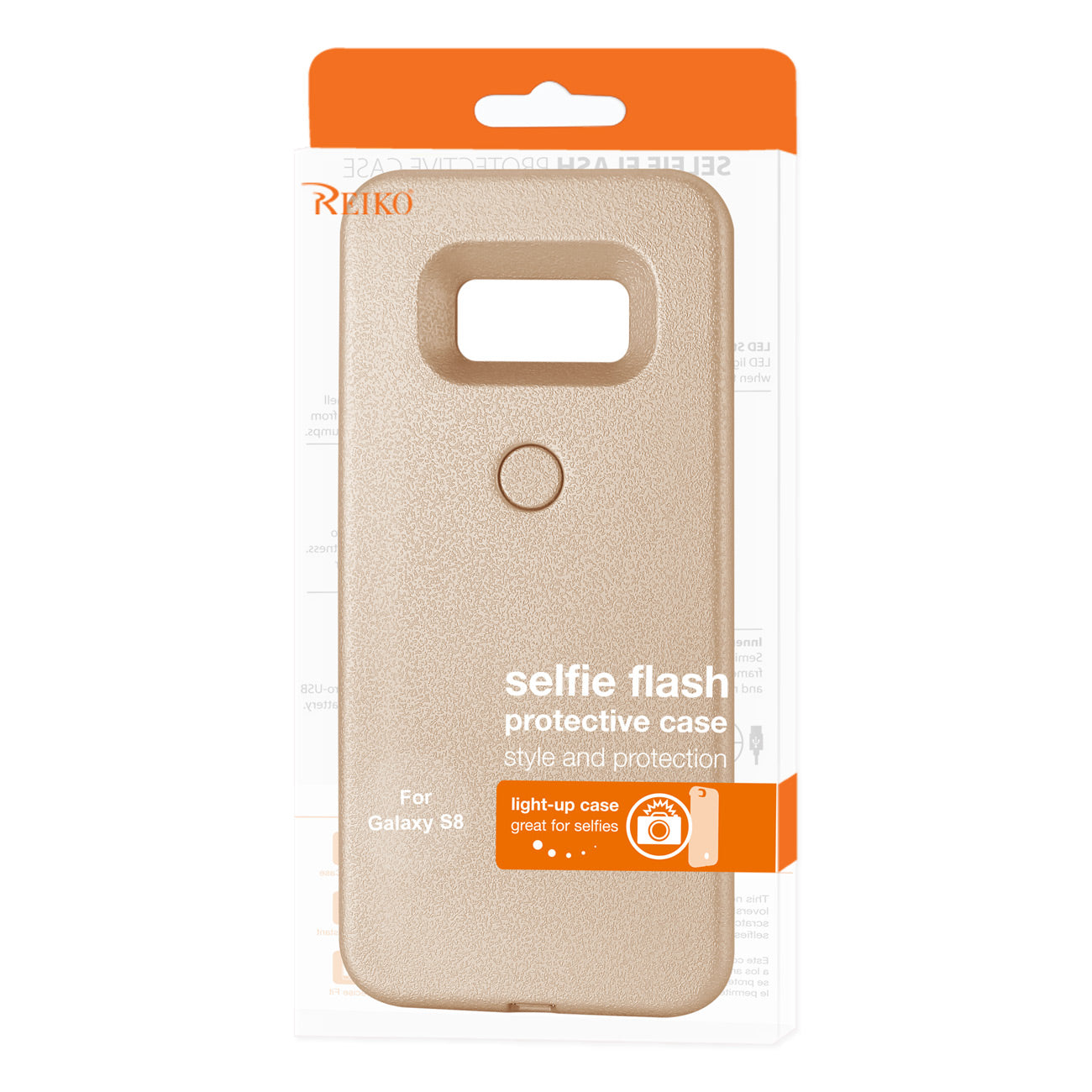 SAMSUNG GALAXY S8 LED SELFIE LIGHT UP ILLUMINATED CASE IN ROSE GOLD