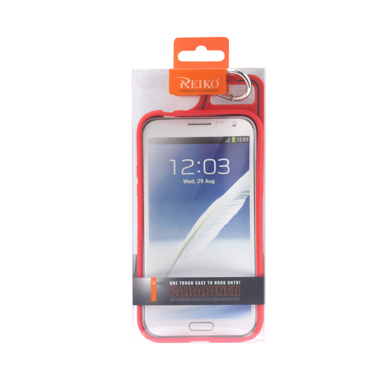 Samsung Galaxy Note 2 Dropproof Workout Hybrid Case With Hook In Black Red