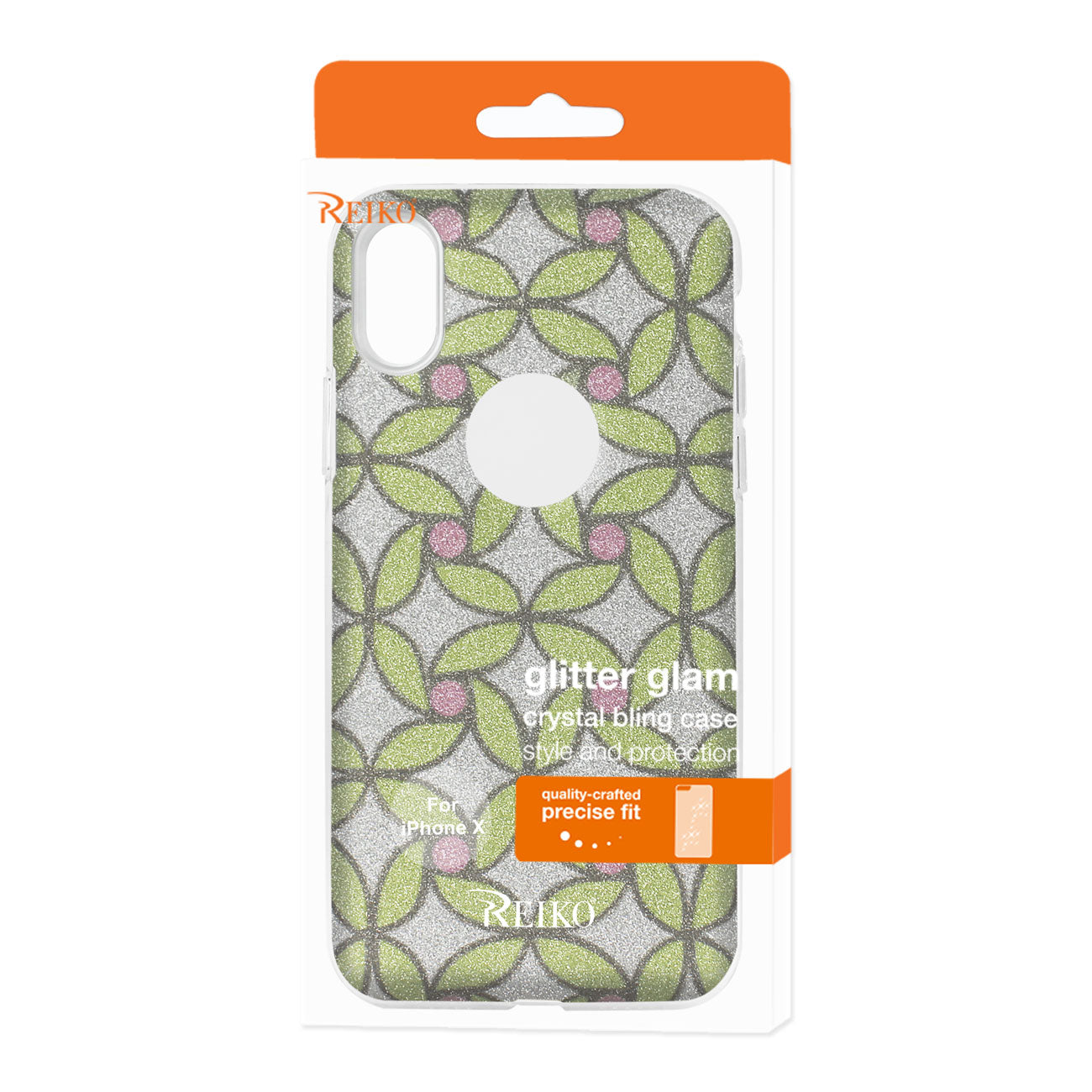 iPhone X/iPhone XS SHINE GLITTER SHIMMER FLOWER HYBRID CASE IN GOLD