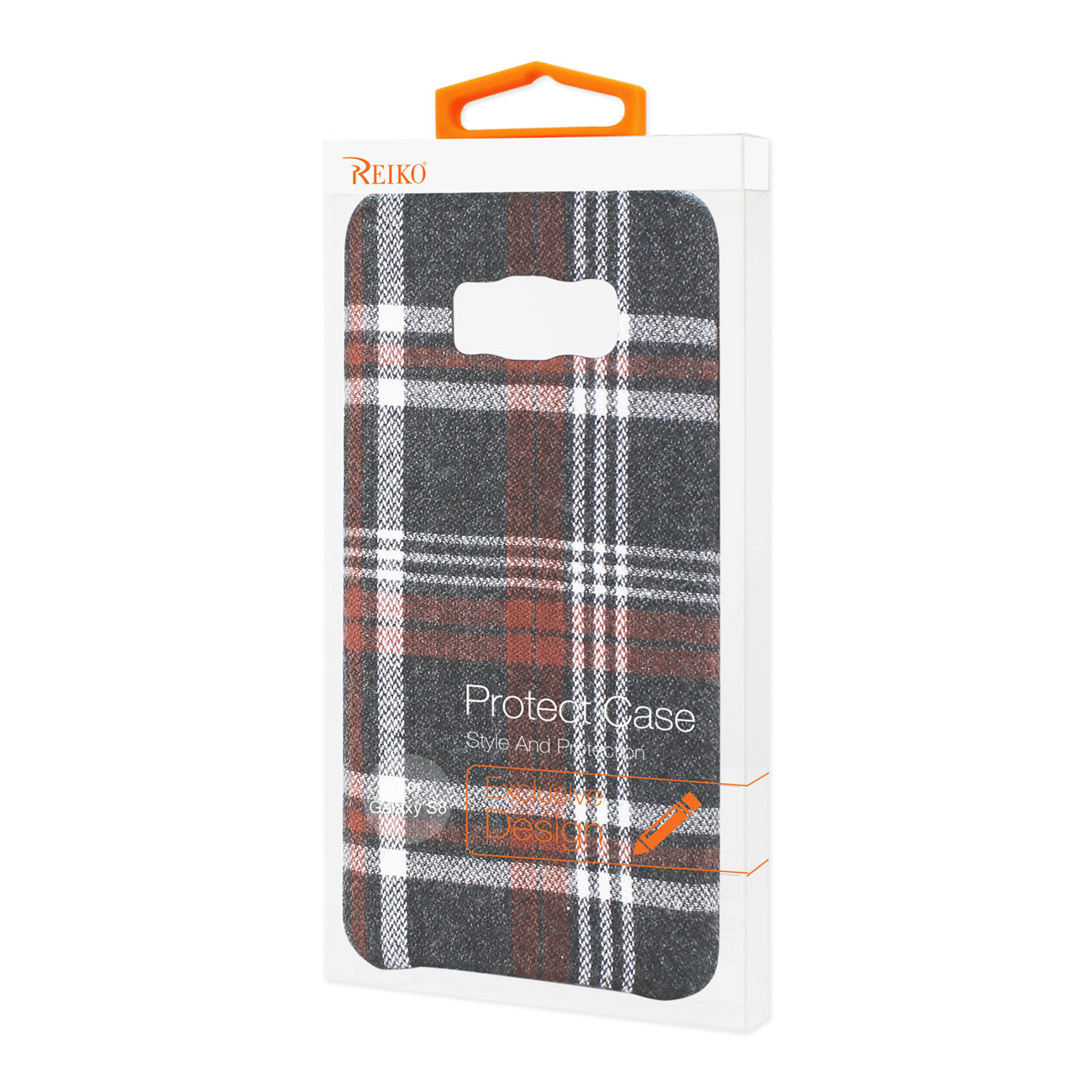 Case Checked Fabric Samsung Galaxy S8 Brown Color
