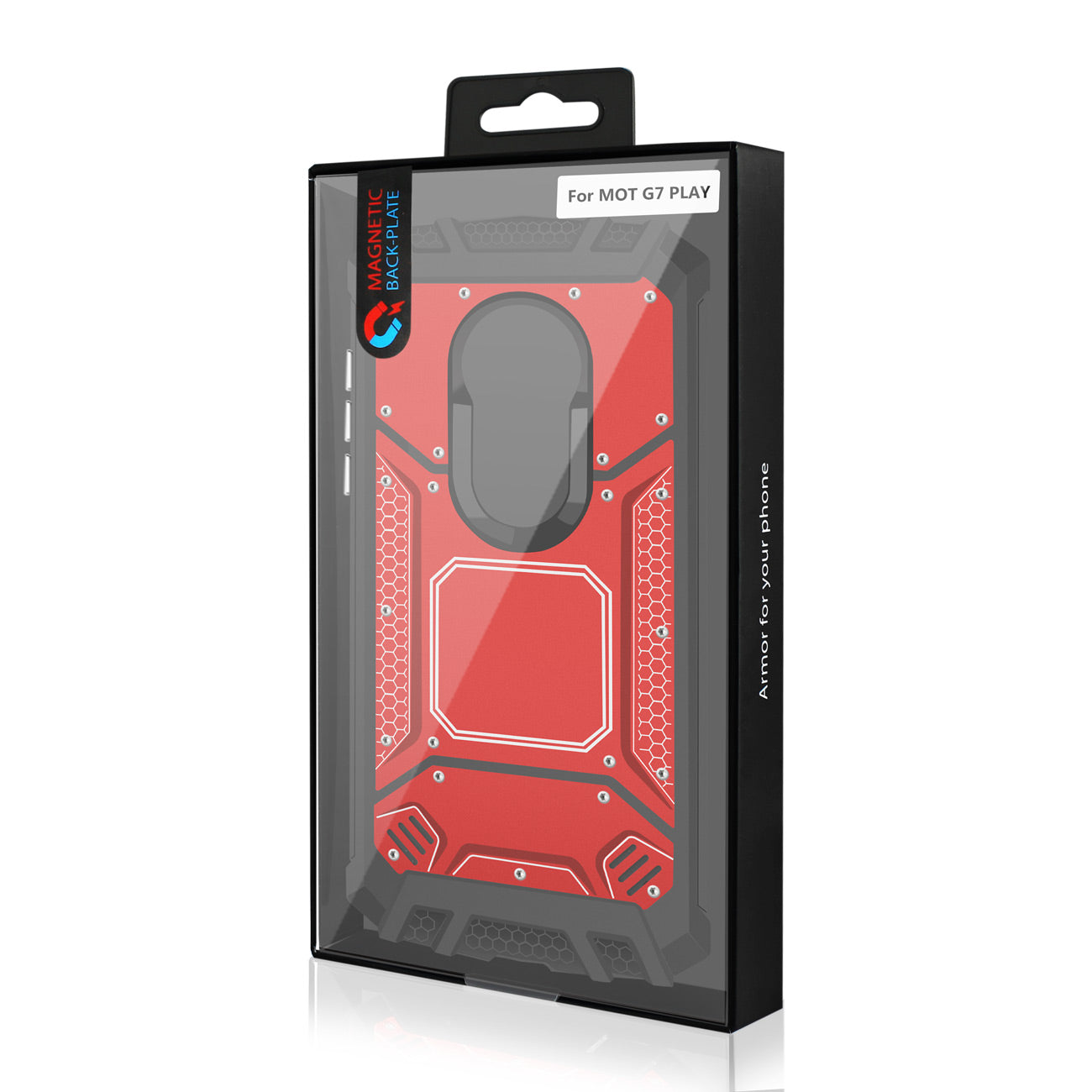 MOTOROLA MOTO G7 PLAY Metallic Front Cover Case In Red