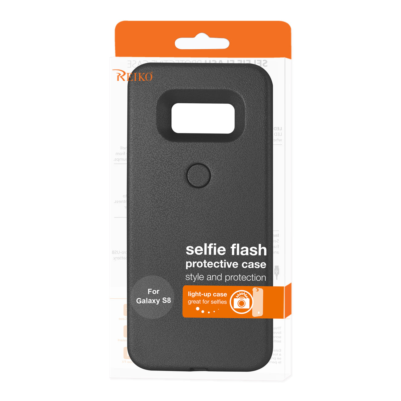 SAMSUNG GALAXY S8 LED SELFIE LIGHT UP ILLUMINATED CASE IN BLACK
