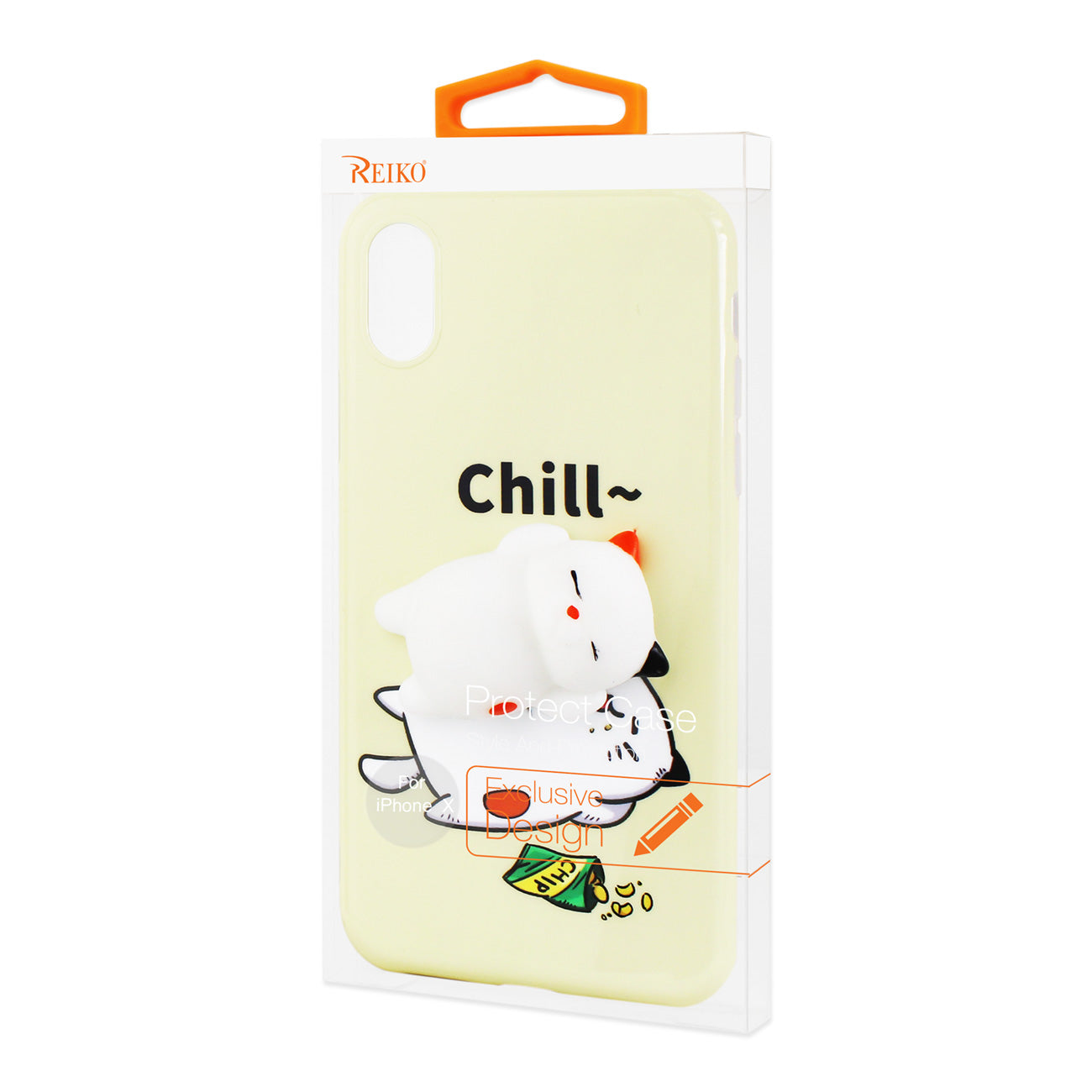 iPhone X/iPhone XS TPU DESIGN CASE WITH 3D SOFT SILICONE POKE SQUISHY SLEEPING CAT