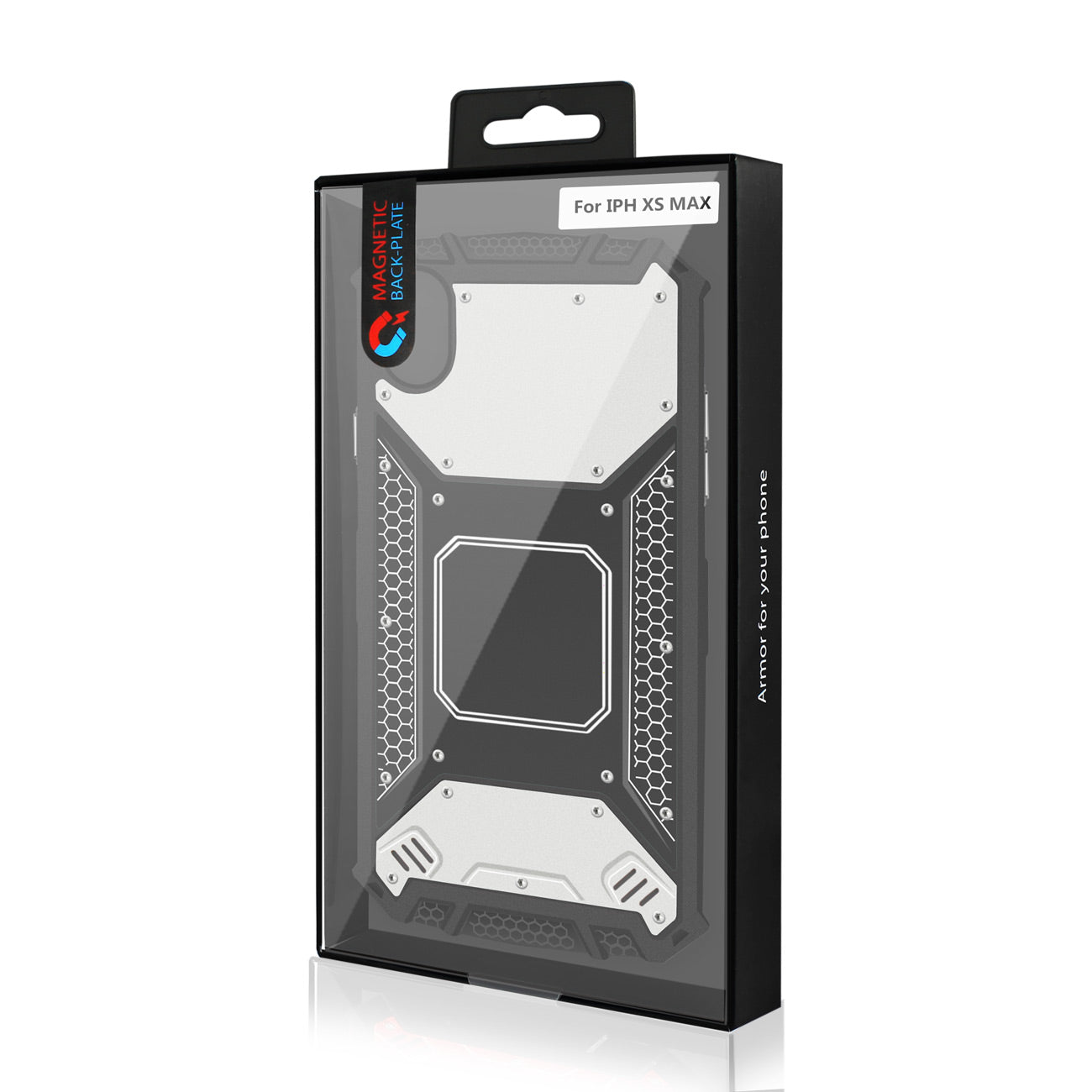 APPLE IPHONE XS MAX Metallic Front Cover Case In Silver and Black