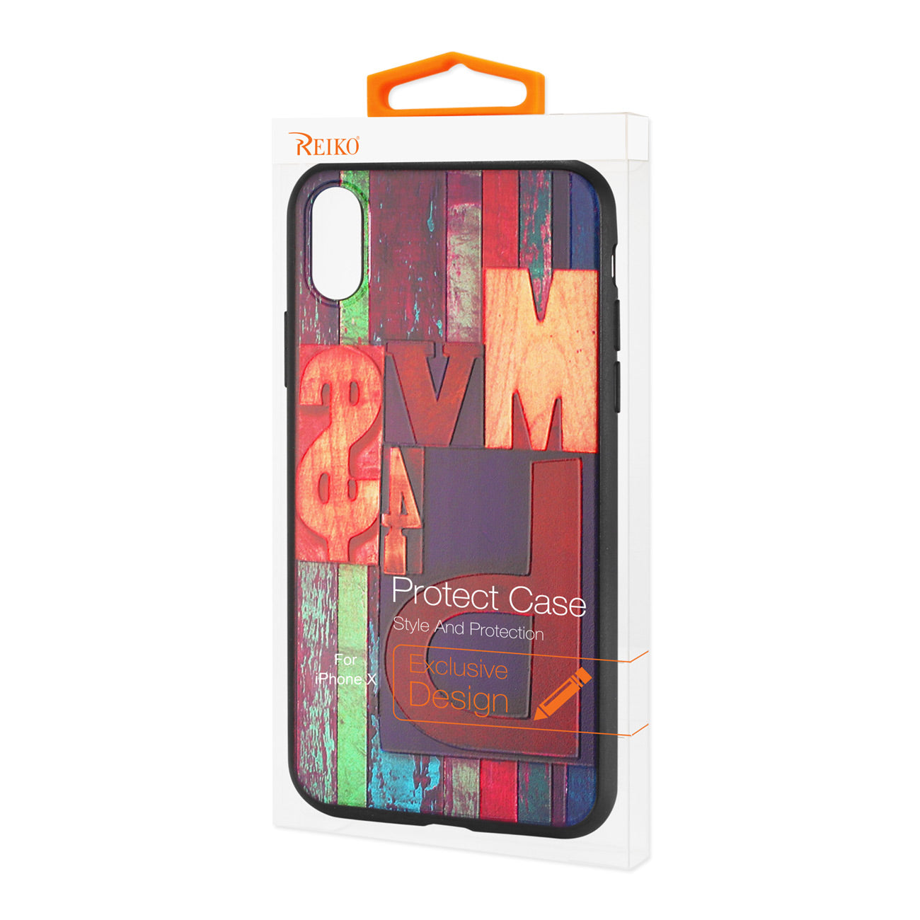 iPhone X/iPhone XS Embossed Wood Pattern Design TPU Case With Multi-Letter