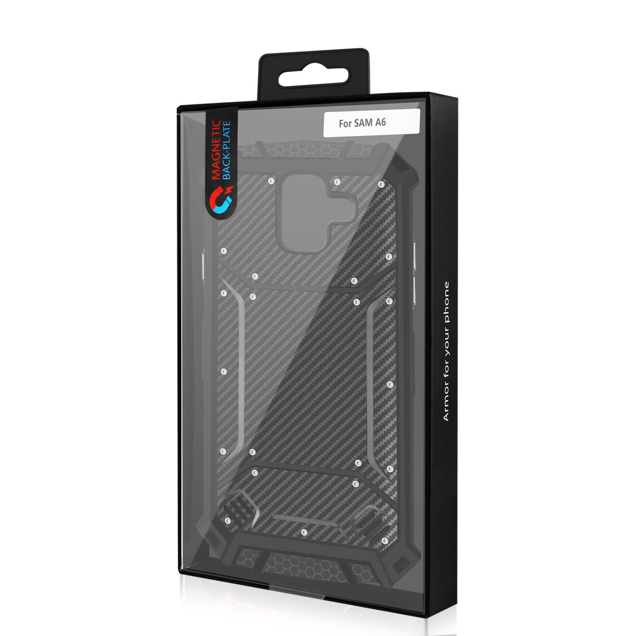 Reiko Samsung Galaxy A6 Carbon Fiber Hard-shell Case In Black