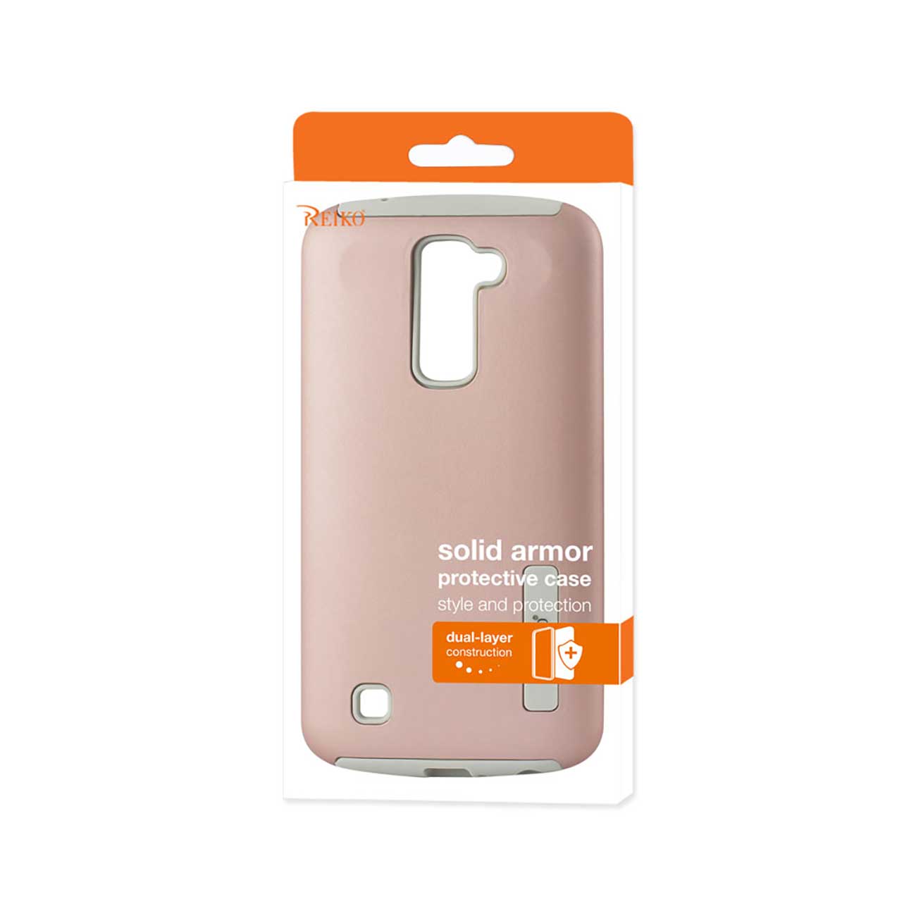 LG K10 Solid Armor Dual Layer Protective Case In Rose Gold