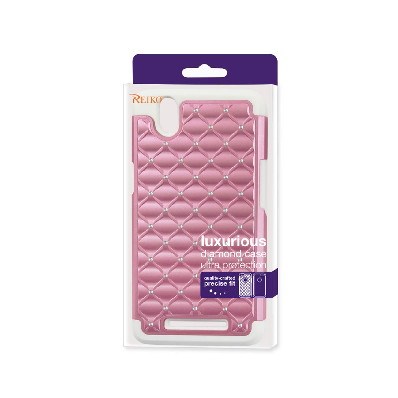 Case Hybrid Heavy Duty Jewelry Diamond ZTE Z Max White And Pink Color