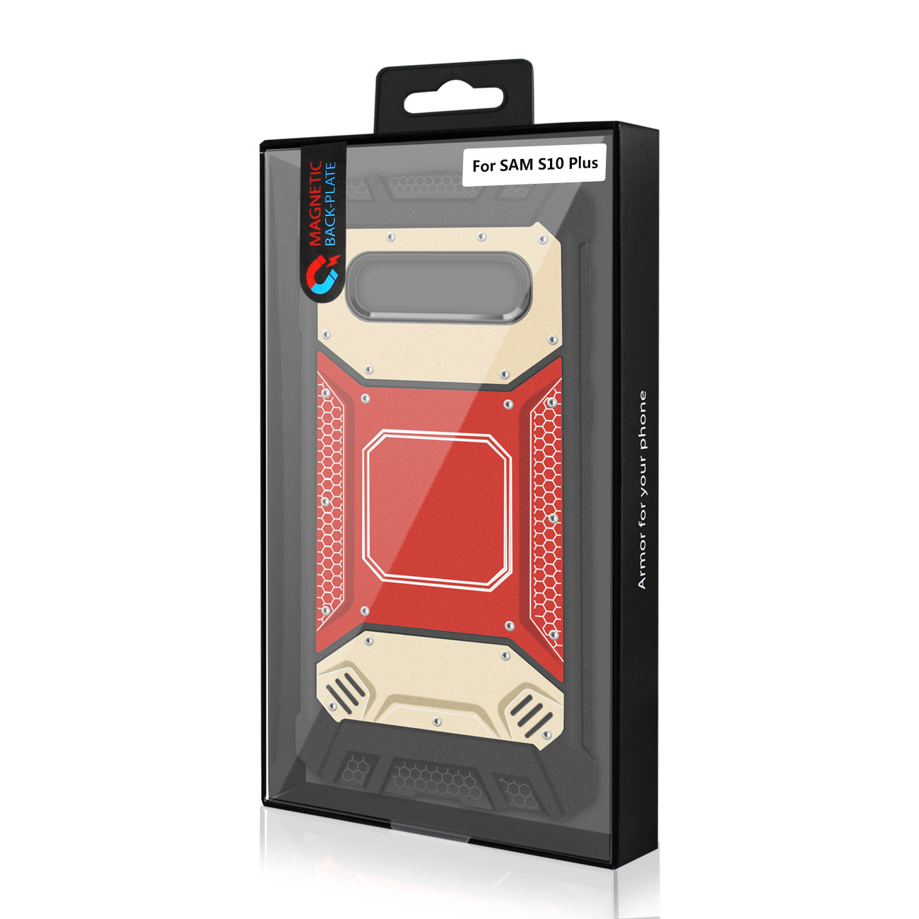 Case Front Cover Metallic Samsung Galaxy S10 Plus Red Gold Colors
