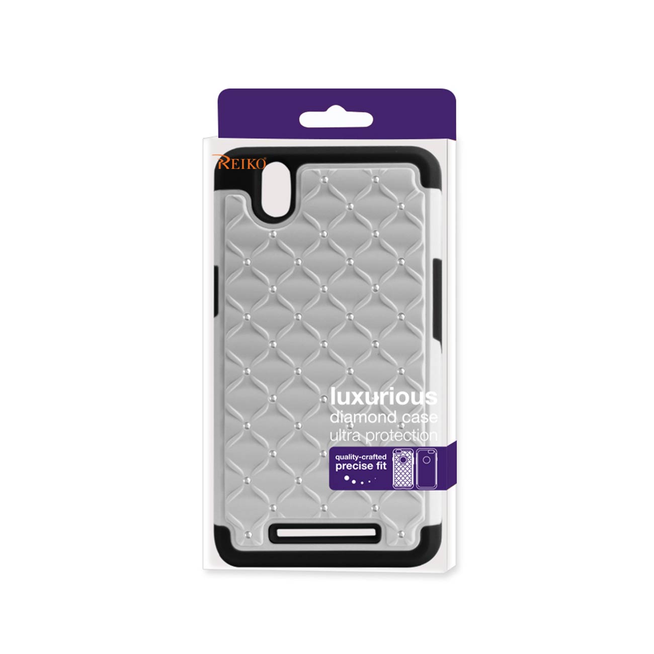 Case Hybrid Heavy Duty Jewelry Diamond ZTE Z Max Black And White Color