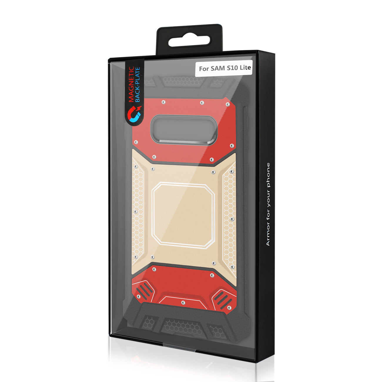 SAMSUNG GALAXY S10 Lite(S10e) Metallic Front Cover Case In Red and Gold