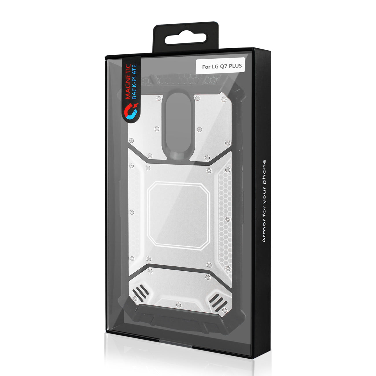 LG Q7 Plus Metallic Front Cover Case In Silver