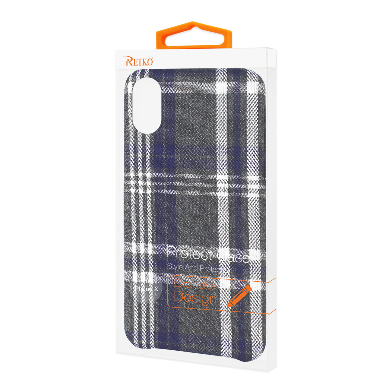 iPhone X/iPhone XS Checked Fabric Case In Black