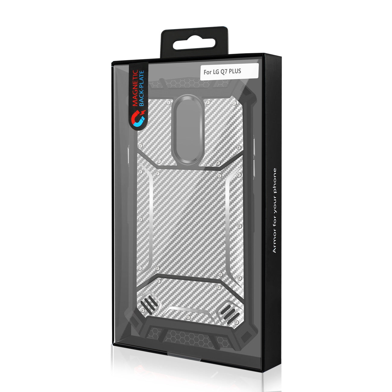 LG Q7 PLUS Carbon Fiber Hard-shell Case In Gray