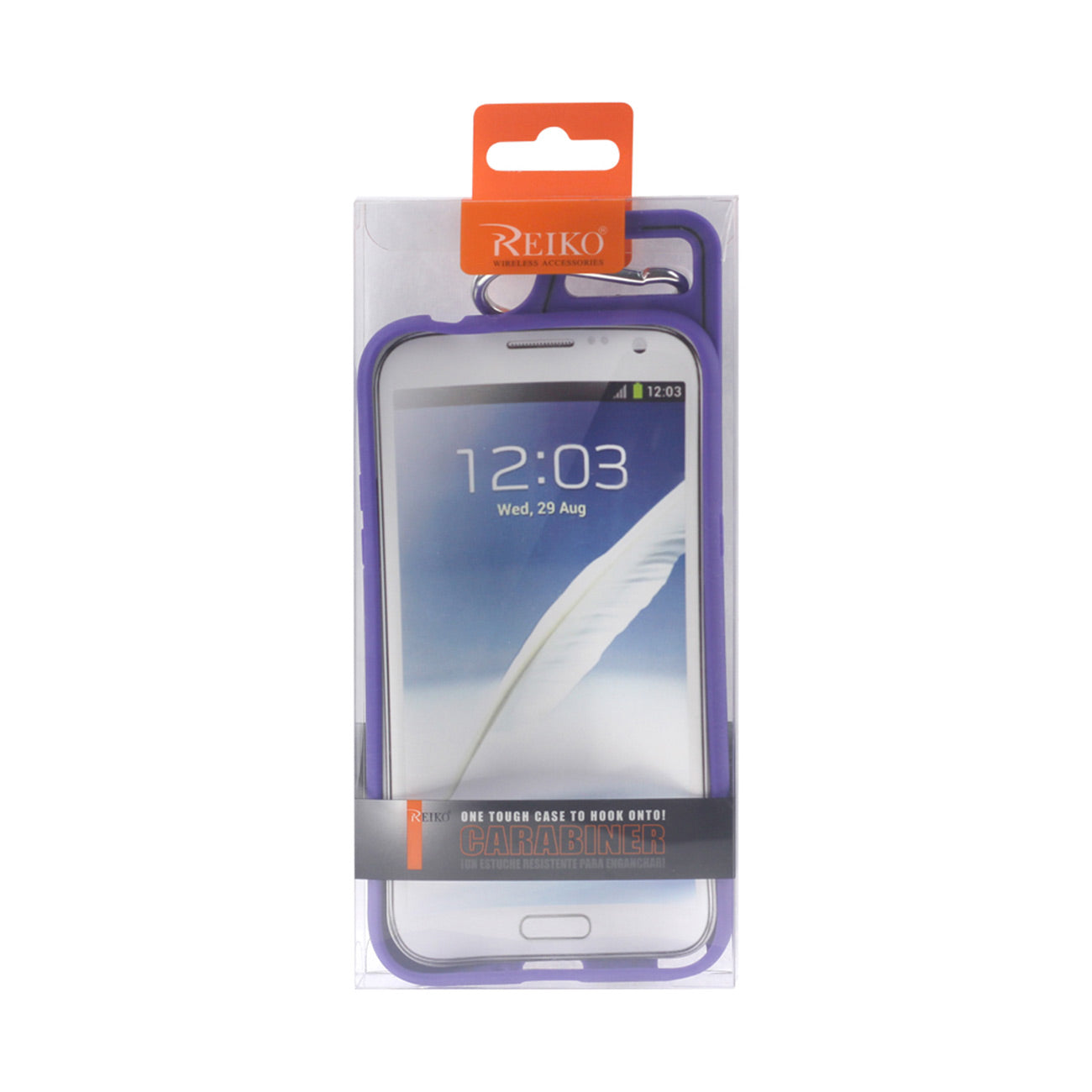 Samsung Galaxy Note 2 Dropproof Workout Hybrid Case With Hook In Black Purple