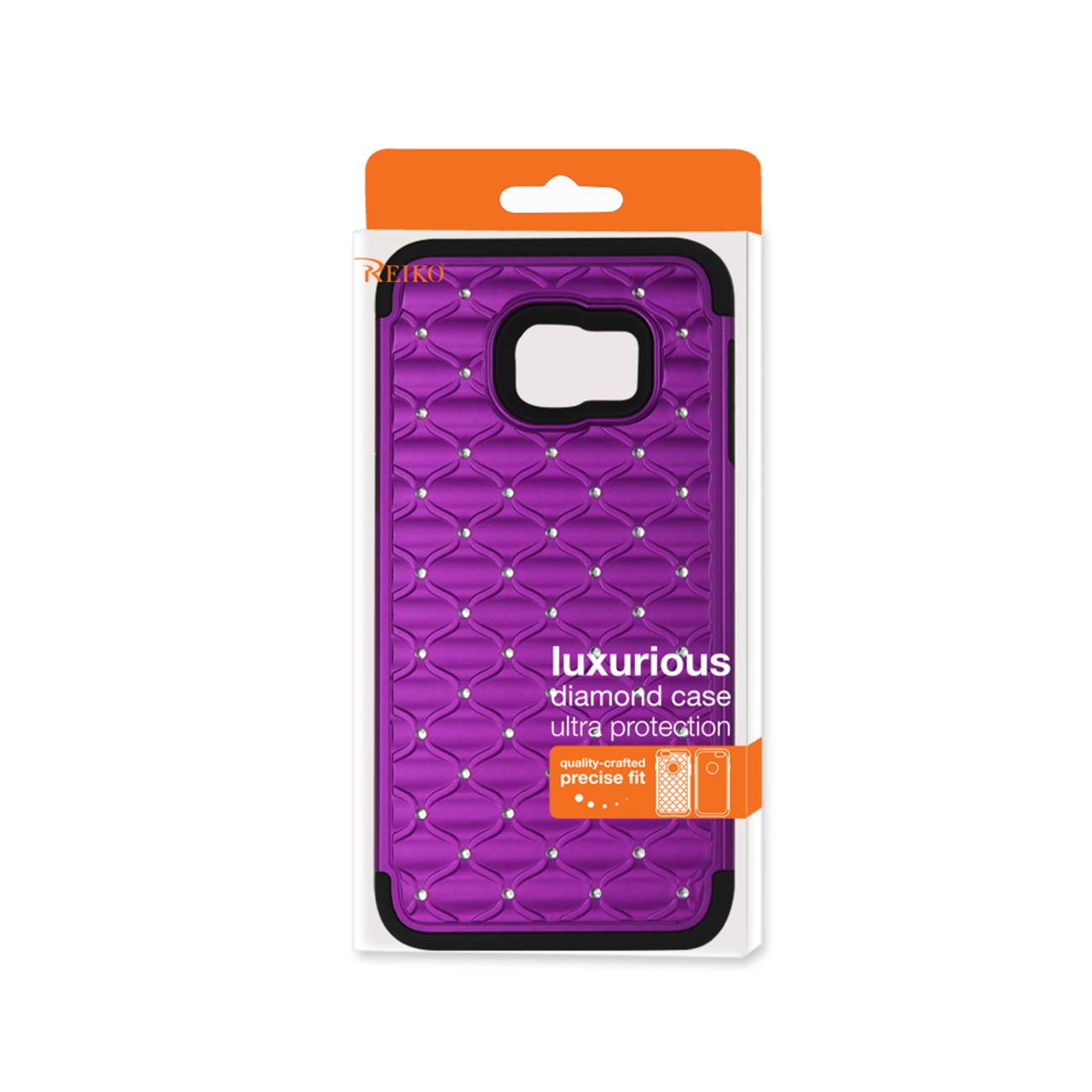 Samsung Galaxy S6 Edge Plus Hybrid Heavy Duty Jewelry Diamond Case In Black Purple