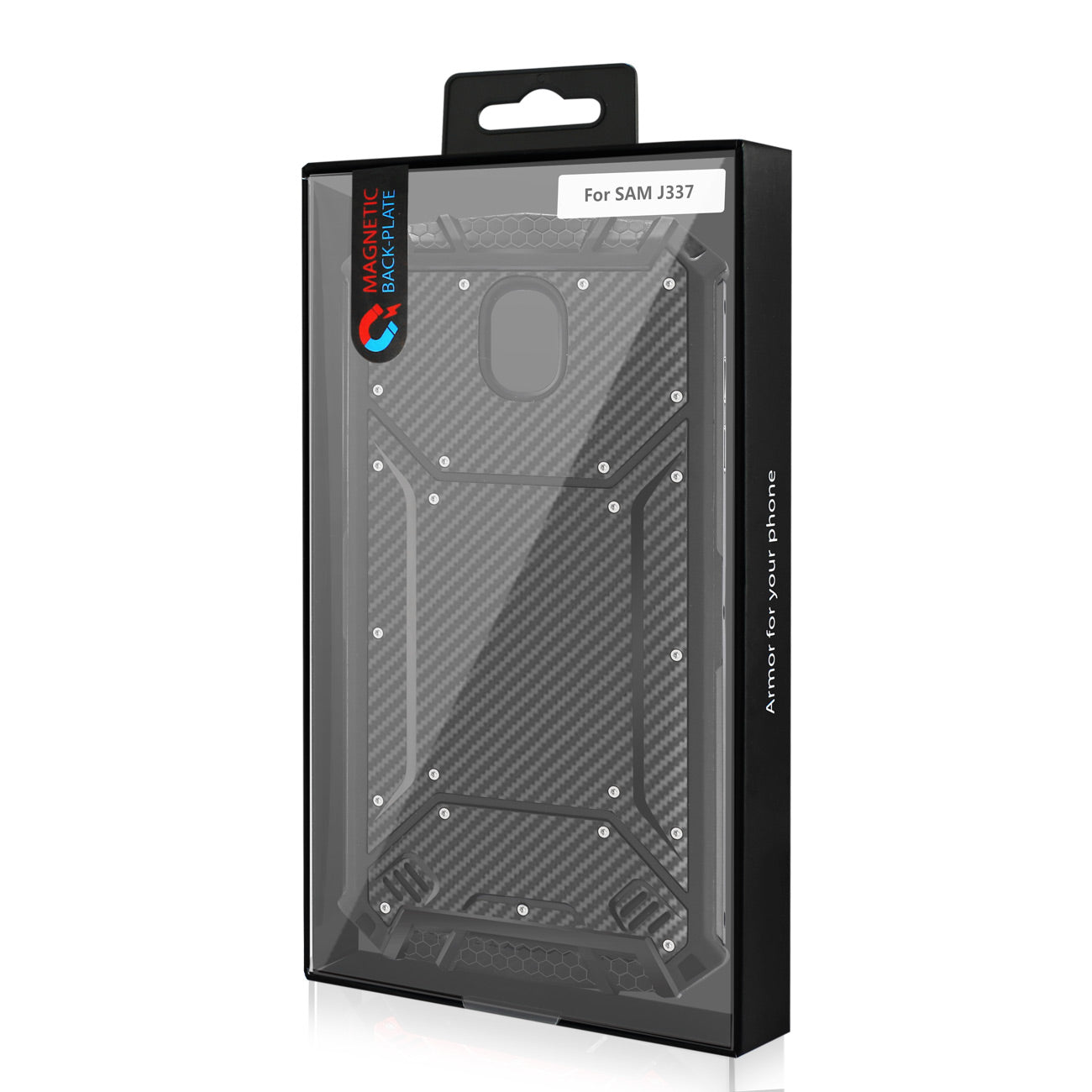 Reiko SAMSUNG GALAXY J3 (2018) Carbon Fiber Hard-shell Case In Black