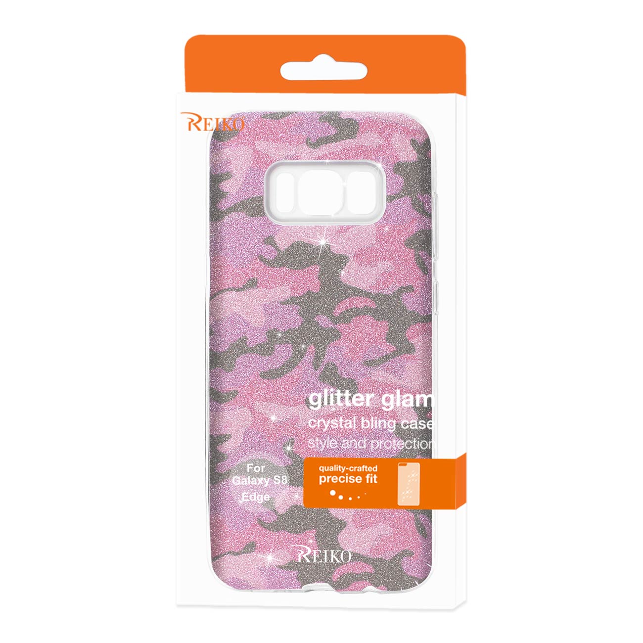 Samsung Galaxy S8 Edge/ S8 Plus Shine Glitter Shimmer Camouflage Hybrid Case In Hot Pink