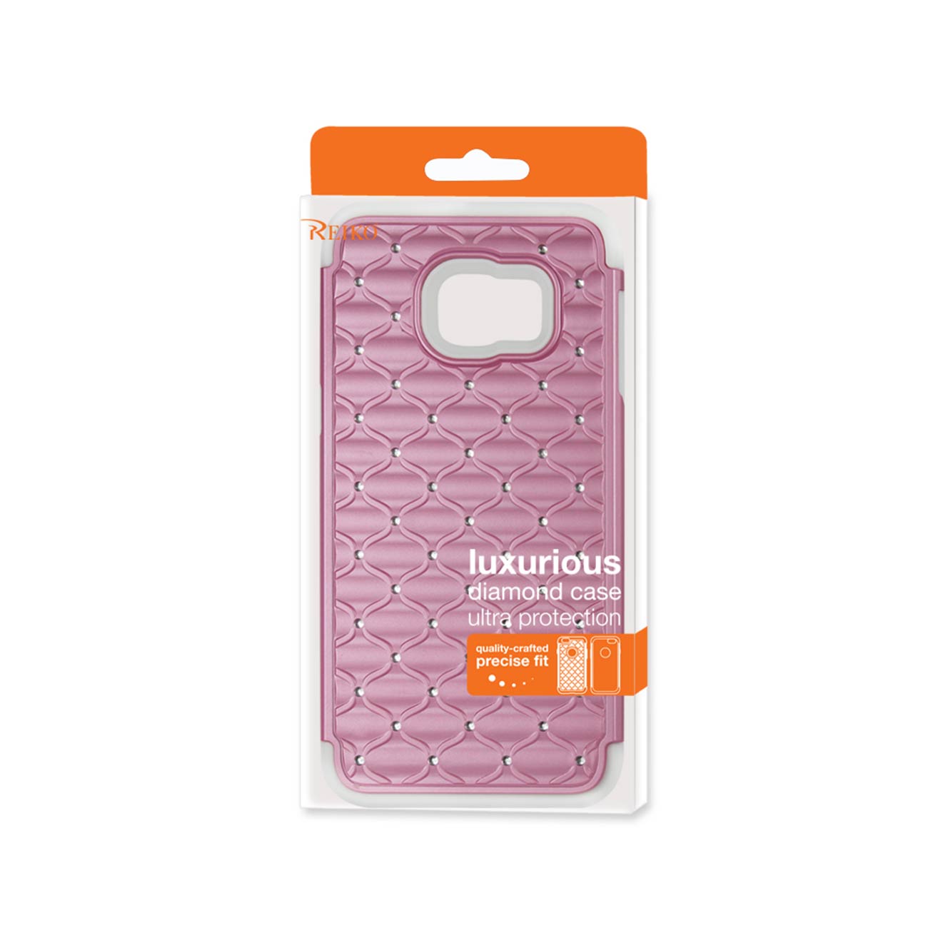 Samsung Galaxy S6 Edge Plus Hybrid Heavy Duty Jewelry Diamond Case In White Pink