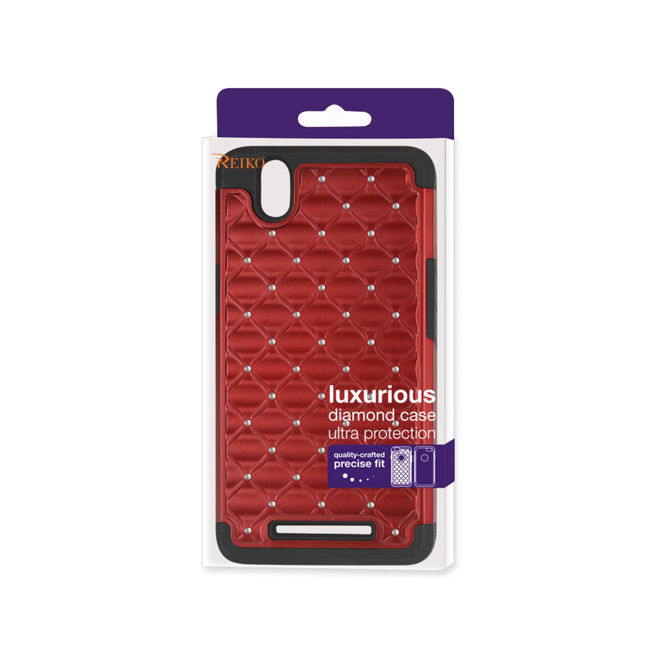 Case Hybrid Heavy Duty Jewelry Diamond ZTE Z Max Black And Red Color
