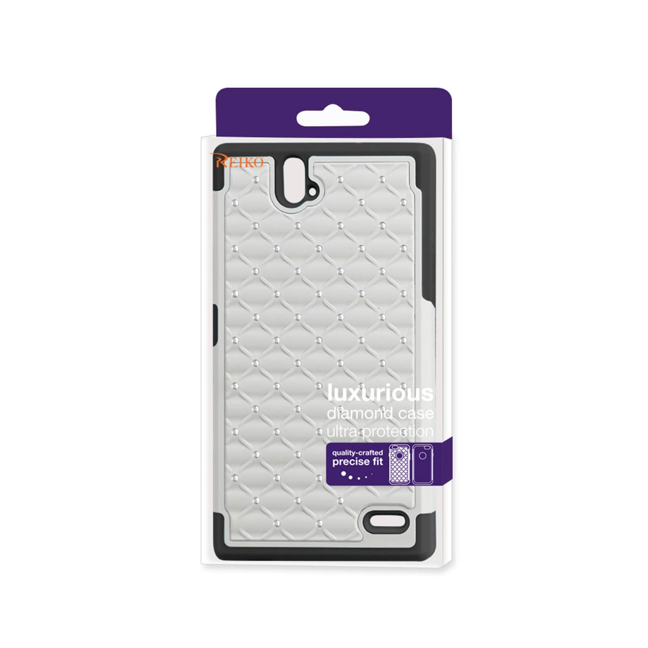 ZTE Grand X Max Hybrid Heavy Duty Jewelry Diamond Case In Black White