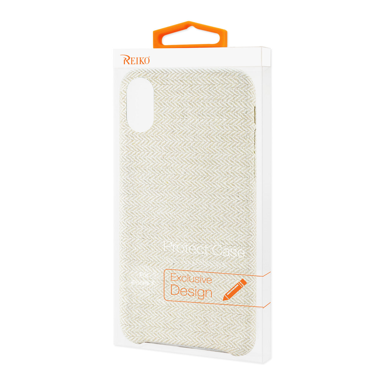 iPhone X/iPhone XS HERRINGBONE FABRIC IN BEIGE
