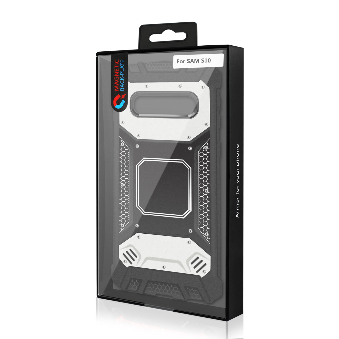 Case Front Cover Metallic Samsung Galaxy S10 Silver And Black Color