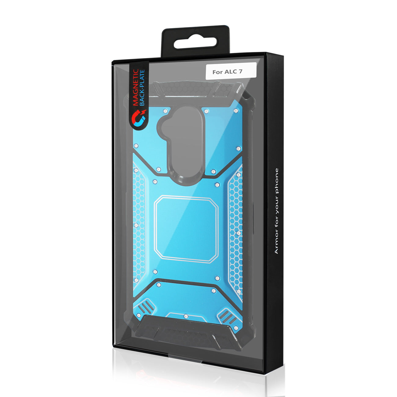 Cover Case Front Metallic Alcatel 7 Folio Blue Color