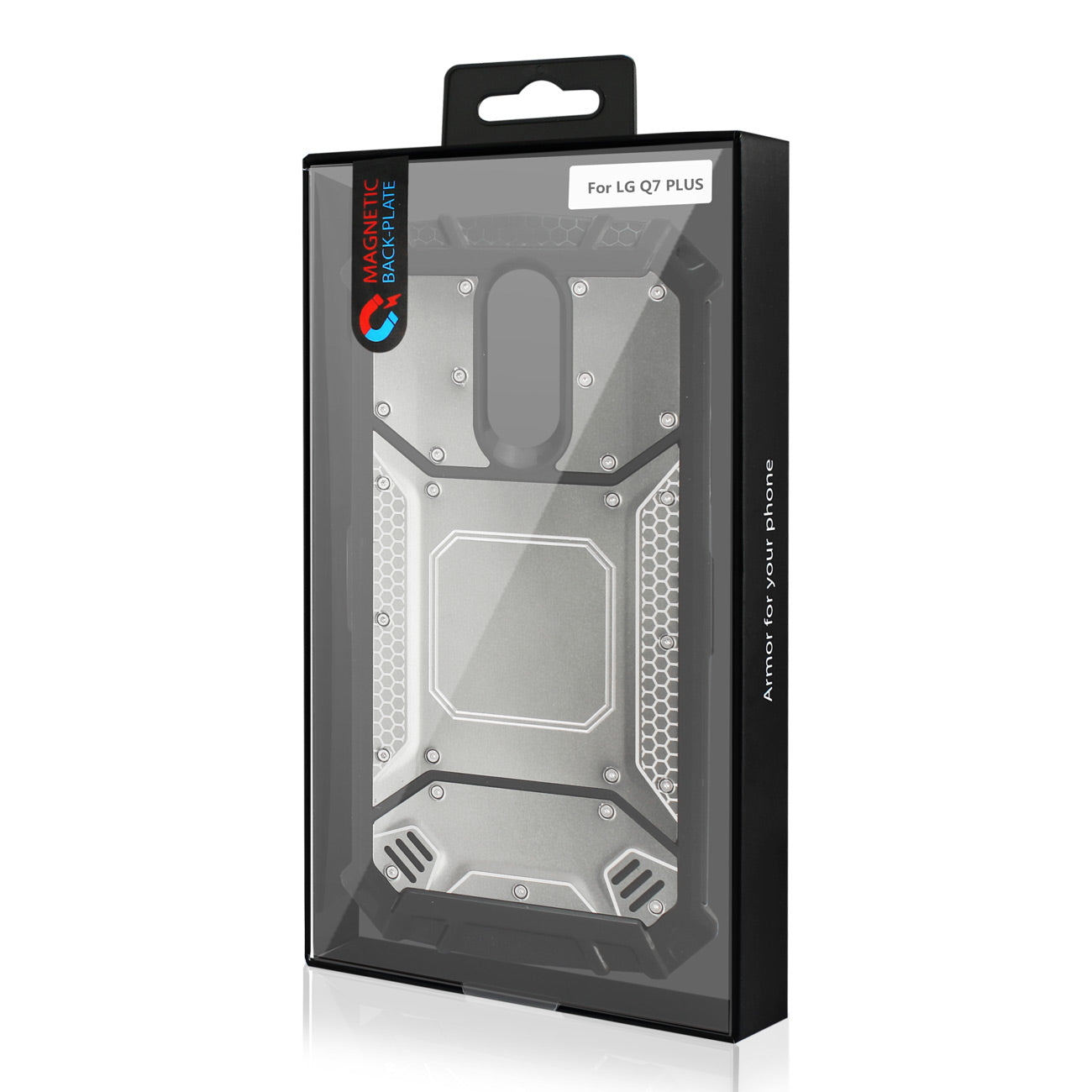 LG Q7 Plus Metallic Front Cover Case In Gray