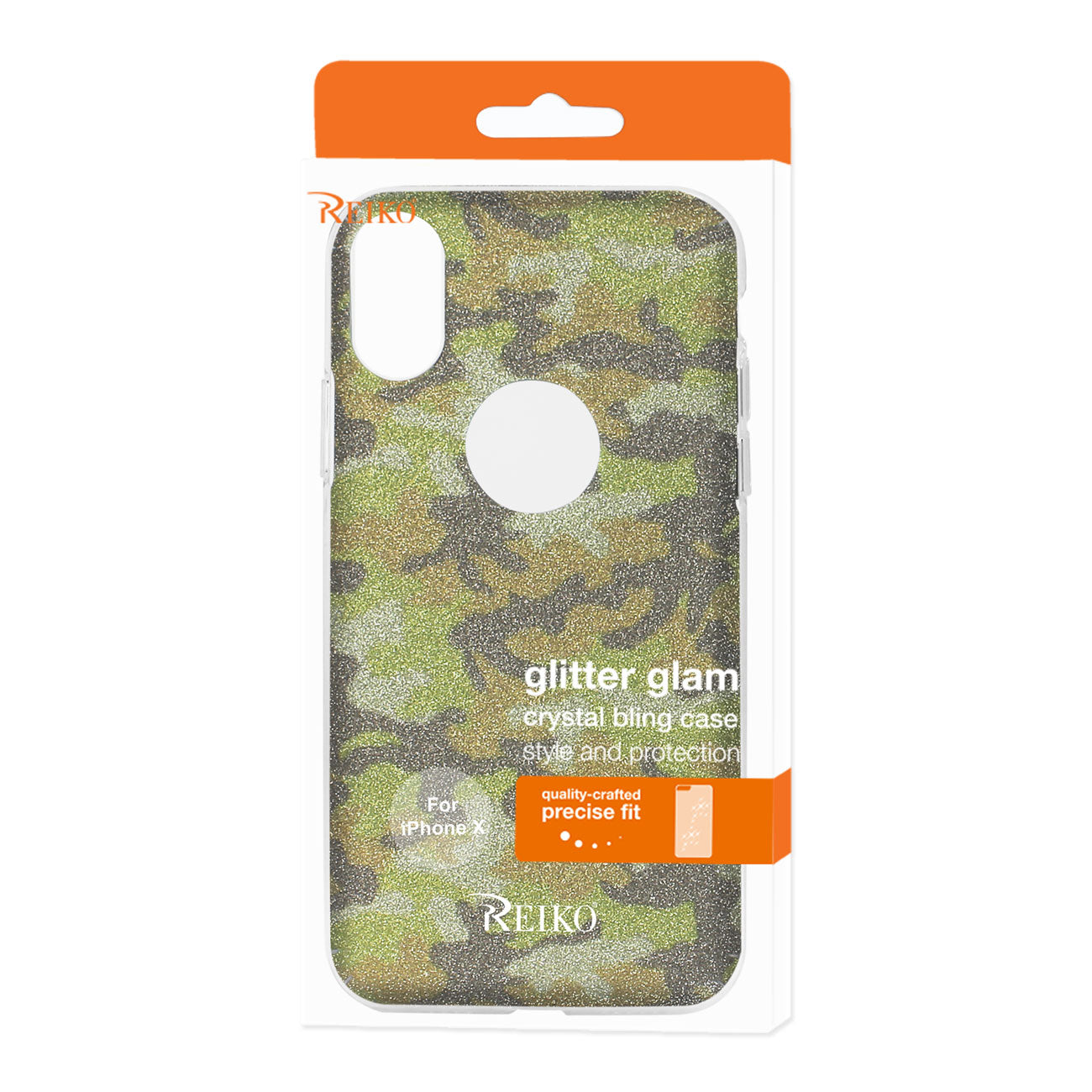 iPhone X/iPhone XS SHINE GLITTER SHIMMER CAMOUFLAGE HYBRID CASE IN YELLOW