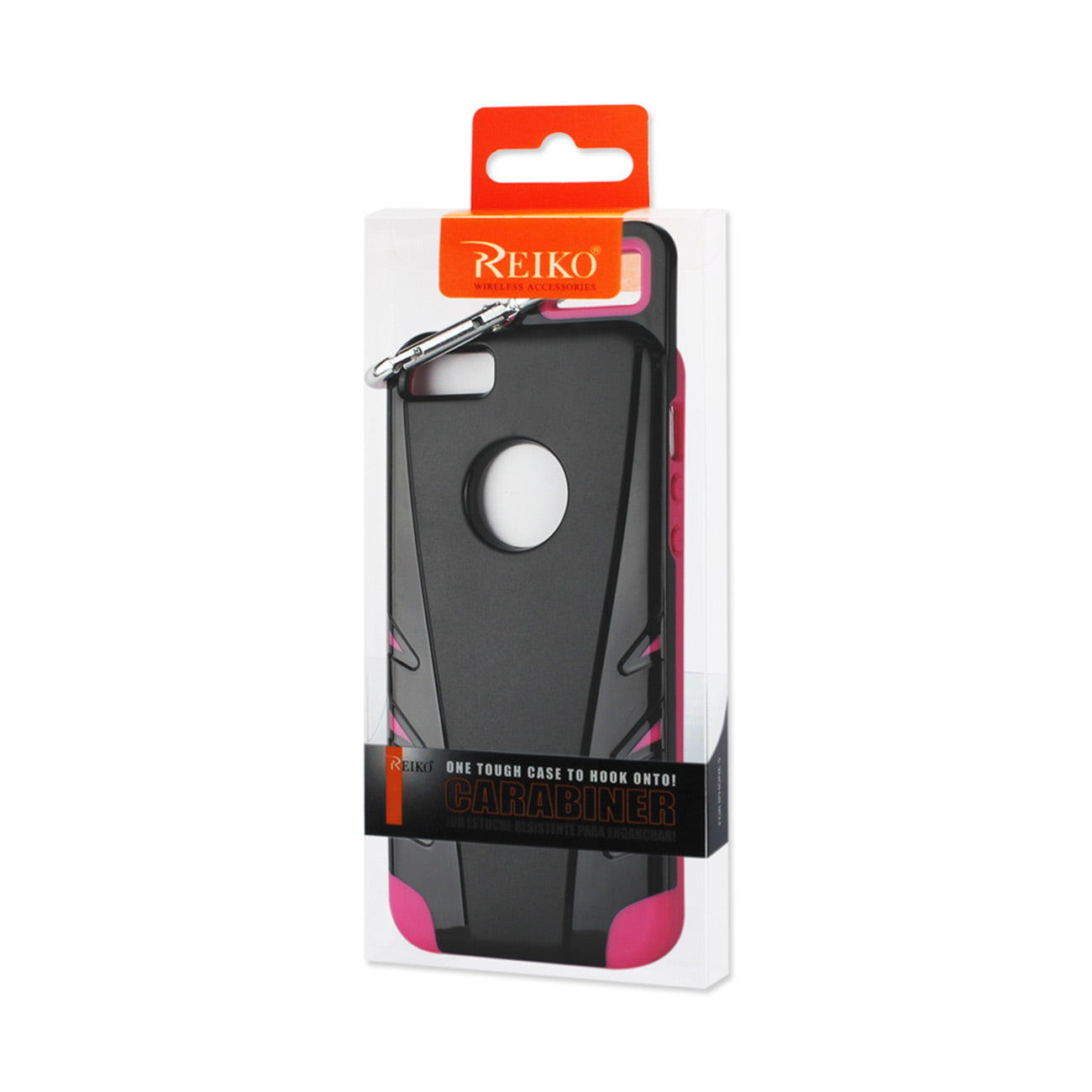 Case Hybrid iPhone 5/ 5S/ SE Drop Proof Workout With Hook Black Hot Pink Color