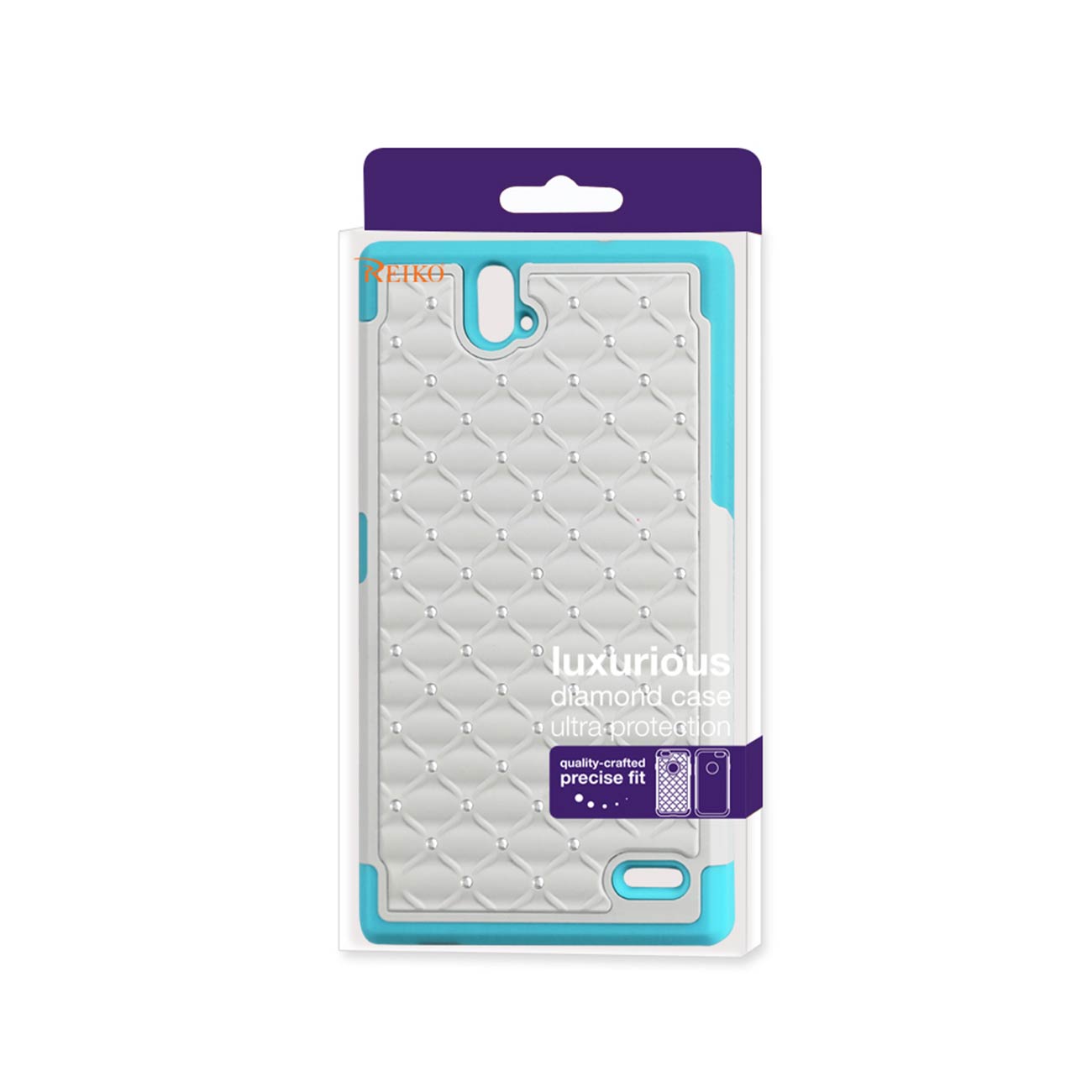 ZTE Grand X Max Hybrid Heavy Duty Jewelry Diamond Case In Blue White