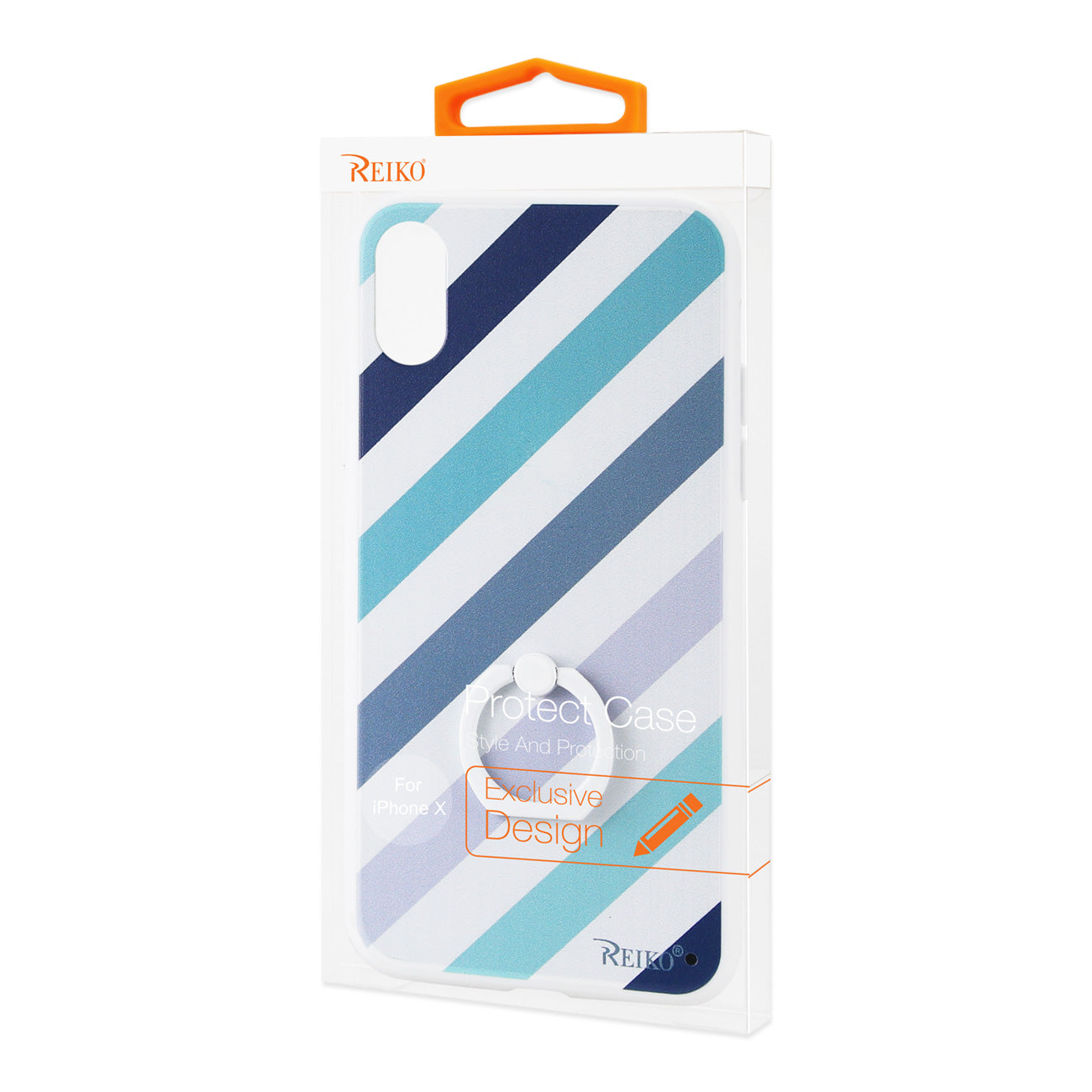 iPhone X/iPhone XS STRIPE PATTERN TPU CASE WITH ROTATING RING STAND HOLDER