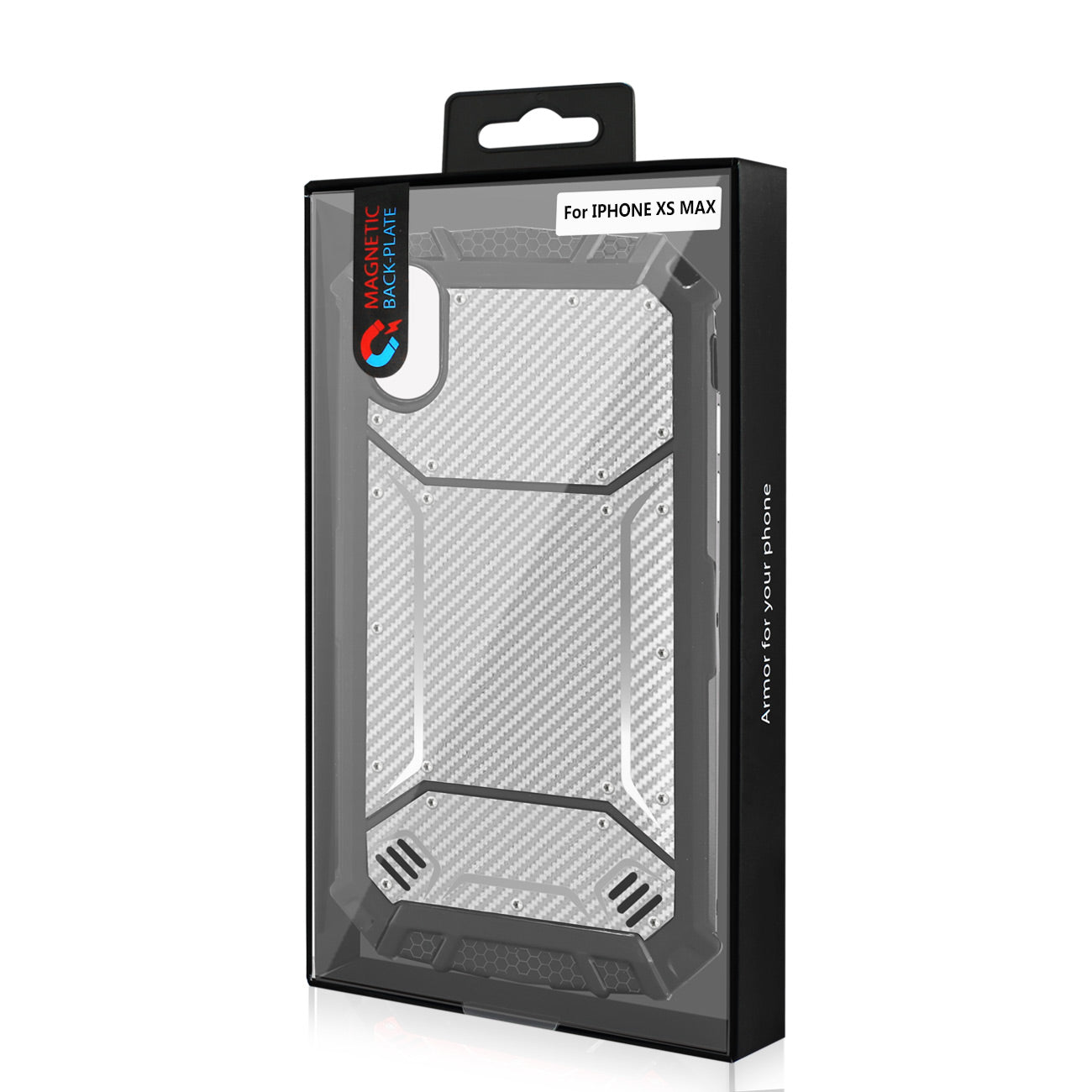 Case Hard-Shell Carbon Fiber Apple iPhone XS Max Gray Color